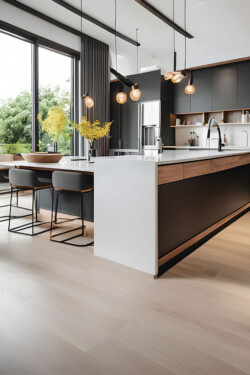 Residential Kitchen Luxury Vinyl Plank Flooring Installation